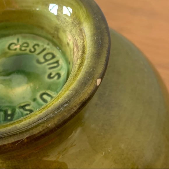 Vintage Holiday Designs USA Green Handlebar Mustache Ceramic Shaving Mug - Picture 11 of 15